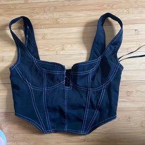 White Fox Boutique Black Bustier Top